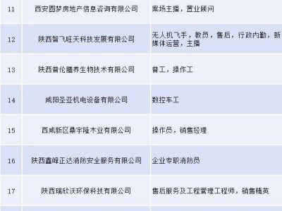 2025西咸新区5月15日综合类招聘会安排（时间+地点+岗位）