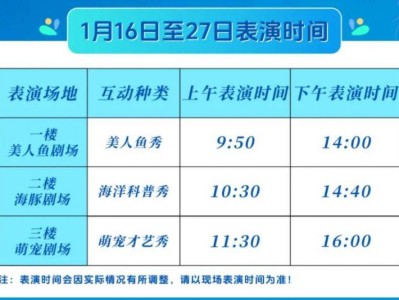 2025寿光极地海洋世界春节演出时间表