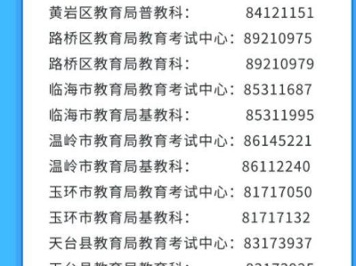 2025台州各县(市、区)教育局中考咨询电话