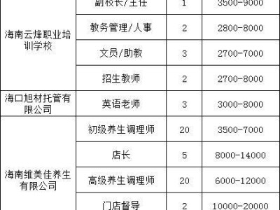海南省人力资源开发局公共招聘会将于6月6日举办（时间+地点+岗位）