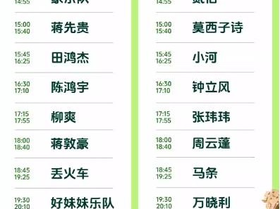 2025年昆明汽水音乐民谣派对演出顺序时间表