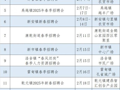 2025春节后德清16场招聘会预告(时间+地点)