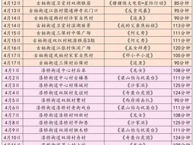 2025年4月南京高淳区农村公益电影一览