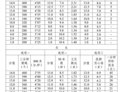 2026南京中考体育考试项目及标准