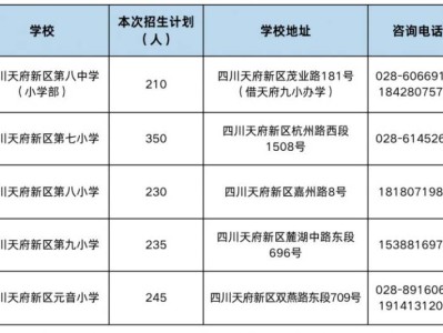 2025年天府新区第一批次小学一年级入学报名公告