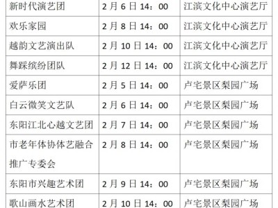 2025东阳市文化馆春节文艺演出卢宅景区时间