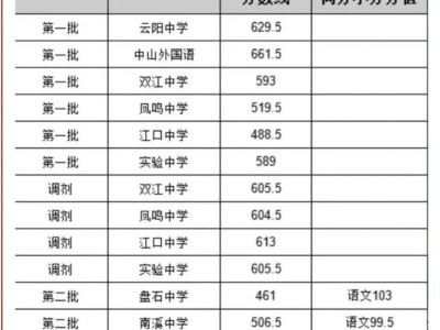2024重庆云阳中考各高中录取分数线