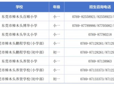 2025东莞樟木头镇民办学校第二轮补录