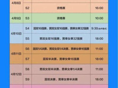 太原站WTT常规挑战赛比赛日程安排