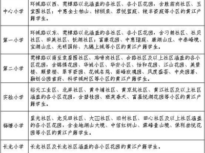 2025东莞黄江镇公办中小学学区划分范围