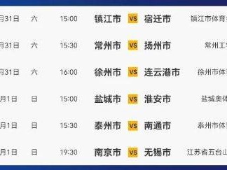 江苏足球城市联赛第三轮赛程时间表一览