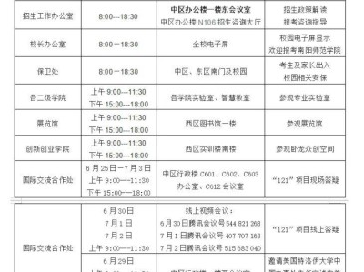 南阳师范学院2025年校园开放日安排