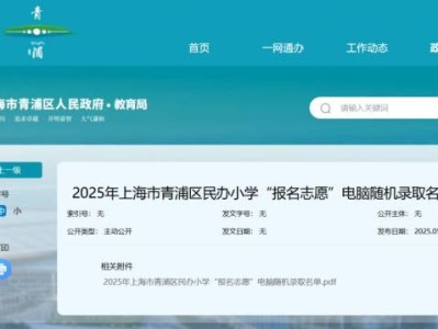 2025上海青浦区民办小学摇号录取名单一览(附查询入口）
