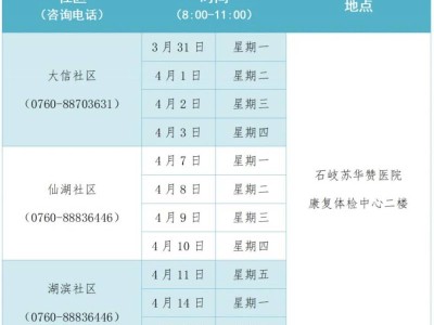 2025中山石岐街道老年人免费体检指南(时间+地点)