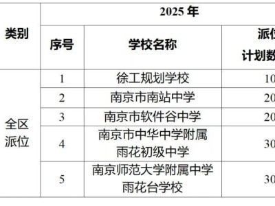2025南京雨花台区小升初摇号计划（热点公办+民办）