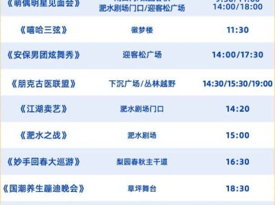 2025合肥融创乐园五一演出节目单（附地点+时间）