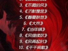 湛江《风继续吹》2025致敬张国荣22周年金曲演唱会曲目单