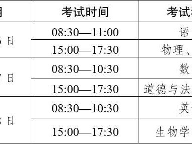 云南中考提前多久