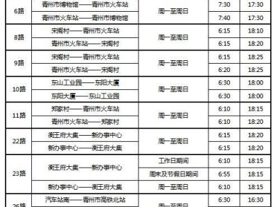 2025青州公交执行夏季运营时间