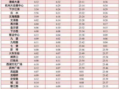 2025春节杭州地铁首末班车时间表