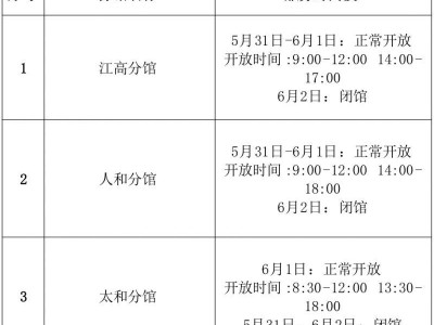 白云区图书馆2025年端午节期间开放安排（含分馆）