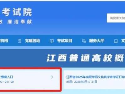江西省政务服务统一支付平台中考缴费入口