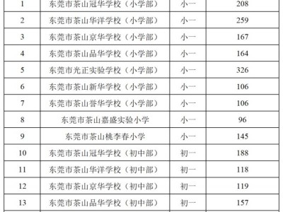 2025东莞茶山镇民办义务教育学校第一轮补录安排