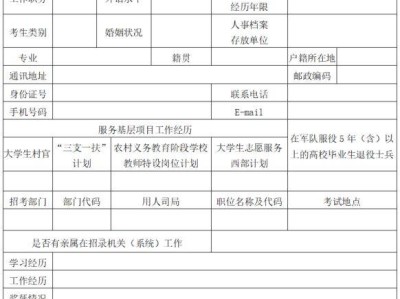 2026年度考试录用公务员报名登记表