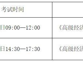 2025沈阳高级经济考试时间+科目