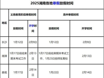 2025湖南寒假放假时间(持续更新)