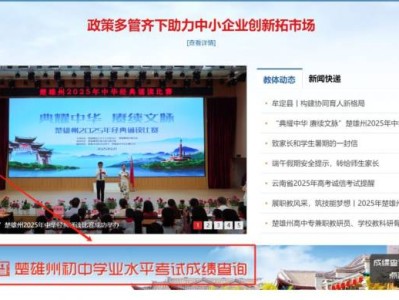 楚雄中考成绩查询时间2025