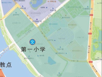 惠州惠城区江北街道各小学学区划分图示