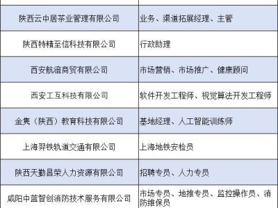 2025年6月19日西咸新区招聘会岗位+地点+时间