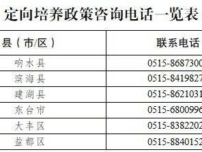 2025盐城农村订单定向医学生培养