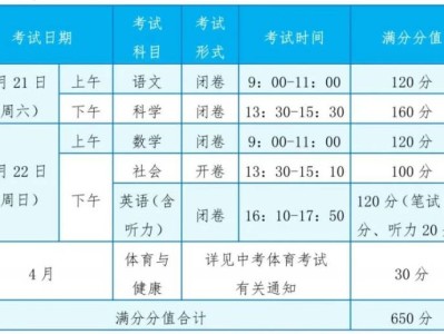 2025杭州萧山区中考考试科目时间安排表