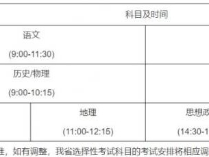 2025年河南省高考考试时间安排