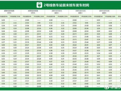 重庆单轨2号线首末班车时间
