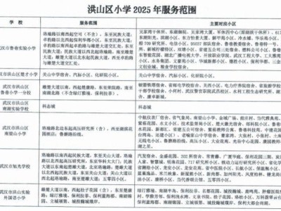 武汉洪山区2025年学区划分图
