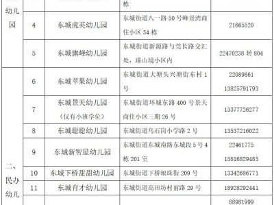 2025东莞东城街道公办幼儿园及民办幼儿园（公办学位）招生入学方案