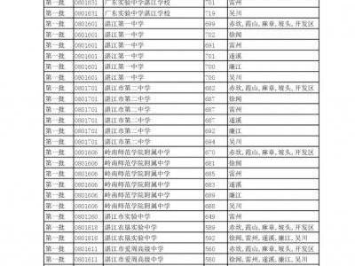 2024湛江各高中中考录取分数线