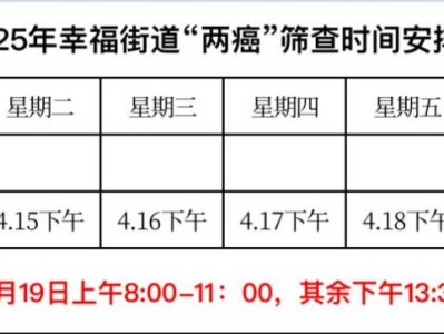 2025年度南通幸福街道两癌筛查时间+地点+对象