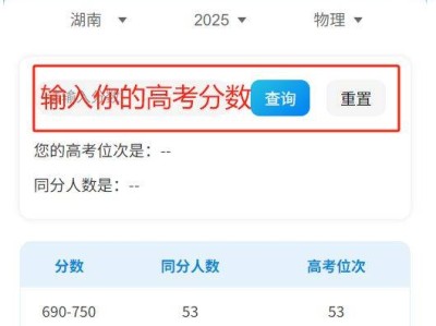 2025湖南高考一分一段表怎么查？（入口＋信息）