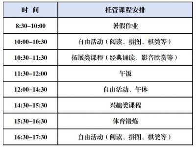 2025年杭州拱墅区暑托班收费保准是什么