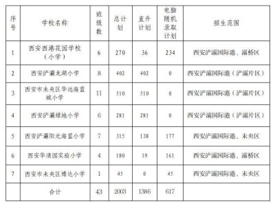 西安浐灞国际港2025年民办学校小学招生计划数