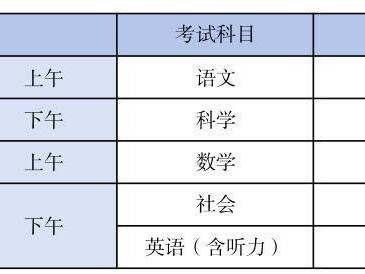 2025磐安中考考试时间及科目