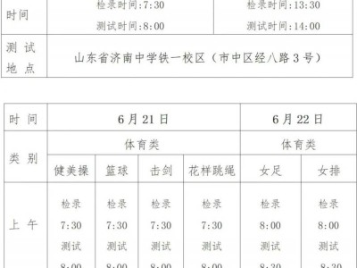 山东省济南中学2025年艺体特长生招生简章