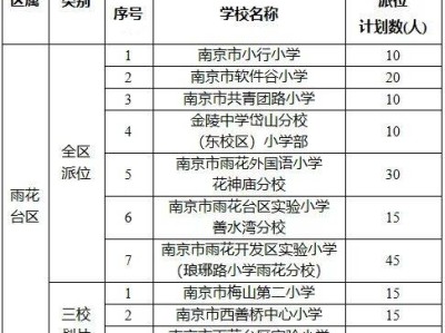 2025南京雨花台区幼升小电脑派位计划（热点公办+多校划片+民办）