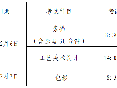 2026河南对口招生美术与设计类专业考试安排