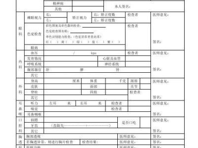 2025山东省申请教师资格人员体格检查表