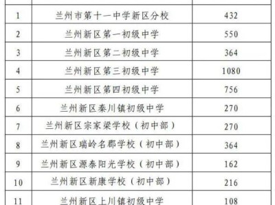 2025兰州新区初中招生计划
